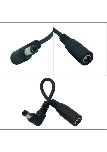 10CM Dc Priz Kablosu 5.5*2.1mm Erkek 90 Derece Sağ Açı 5.5x2.1mm Dişi Adaptör Uzatma Kablosu Kablosu Güvenlik Kamerası (Yurt Dışından)