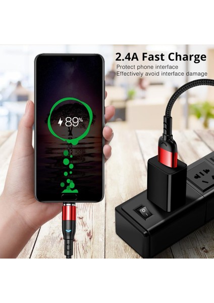 Anmone Mikro USB Manyetik Kablo C Tipi Kablo Hızlı Şarj Kablosu iPhone Samsung Huawei Xiaomi Redmi Için Android USB Şarj Aleti Kablosu (Yurt Dışından) modelleri