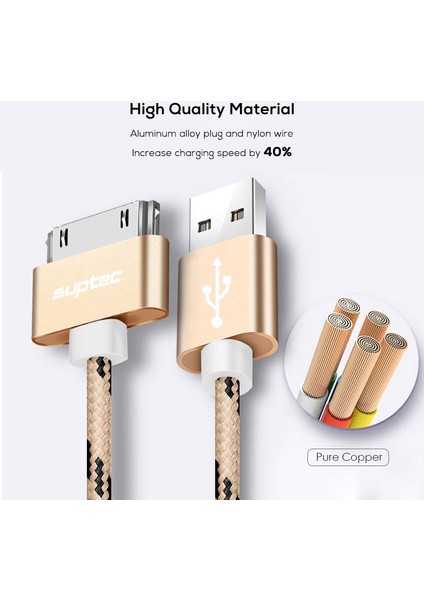 Suptec 30 Pin USB Kablosu iPhone 4 S 4 3gs iPad 1 2 3 Ipod Nano Itouch Şarj Aleti Kablosu Hızlı Şarj Data Sync Adaptör Kablosu (Yurt Dışından)