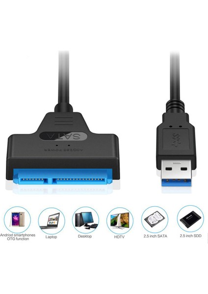 San Gold USB 3.0 - Sata7 + 15PIN Sabit Disk Kablosu Dönüştürücü Için 2,5 Inç SSD HDD Sabit Disk Sata 5 Gbps USB Kablosu Adaptörü Dönüştürücü Pc Için (Yurt Dışından)