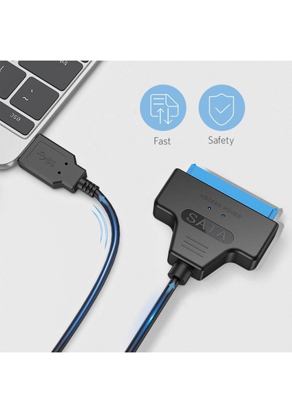 San Gold USB 3.0 - Sata7 + 15PIN Sabit Disk Kablosu Dönüştürücü Için 2,5 Inç SSD HDD Sabit Disk Sata 5 Gbps USB Kablosu Adaptörü Dönüştürücü Pc Için (Yurt Dışından)