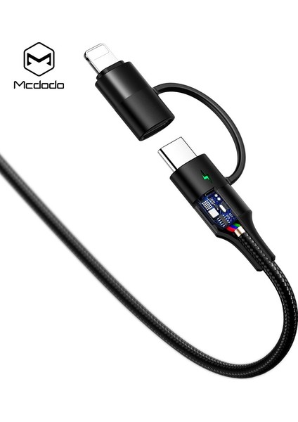 Mcdodo 2 In 1 USB Tip-C + Yıldırım Hızlı Şarj Kablosu iPhone 12 11 Pro Xs Max Xr x 8 Samsung Huawei Mobil Hızlı Şarj Cihazı (Yurt Dışından)