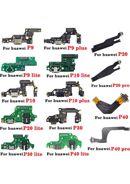 Adet Marka Huawei P9 P10 20 30 40 Pro Lite Artı USB Yuva Konnektörü Şarj Portu Şarj Flex Kablo Mikrofon Modülü Kurulu (Yurt Dışından)