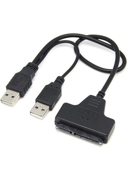 2 Bağlantı Noktası Siyah USB 2.0 - Sata 22 Pin 7+15 Pin Adaptör Kablosu, 2.5 Için (Yurt Dışından) modelleri