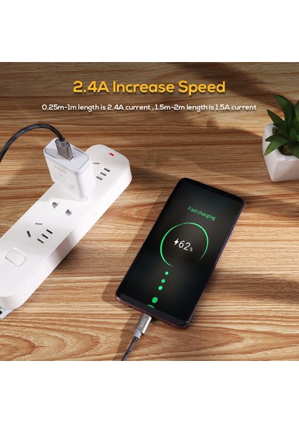 Topk AN09 Mikro USB Kablosu 2.4A Hızlı Veri Senkronizasyonu Şarj Kablosu Andriod Mikro USB Cep Telefonu Kabloları Samsung Xiaomi Lg Için (Yurt Dışından)