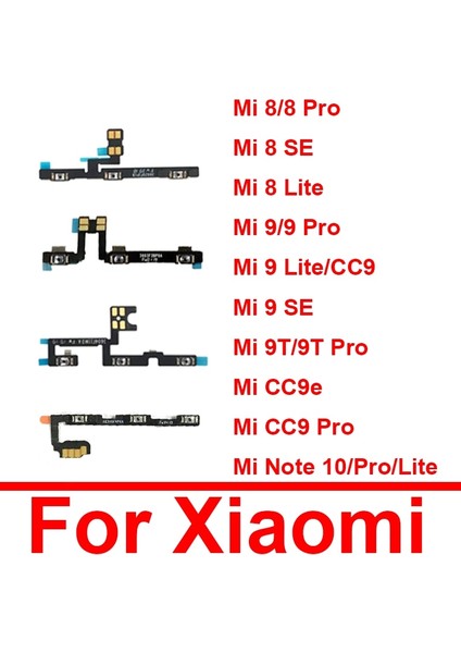Güç Açma Kapama Düğmesi Ses Yan Anahtar Flex Kablo Xiaomi Mi 8 9 Cc9 CC9E 9t Pro 8se 9 Se Not 10 Pro Lite Yedek Parçalar (Yurt Dışından)