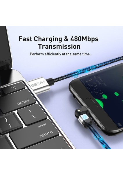 Gtwın 180 Mikro USB Kablosu 3A Hızlı Şarj Xiaomi Redmi Samsung Huawei Mikro USB Veri Kablosu Android Telefon Mikro USB Kablosu (Yurt Dışından)