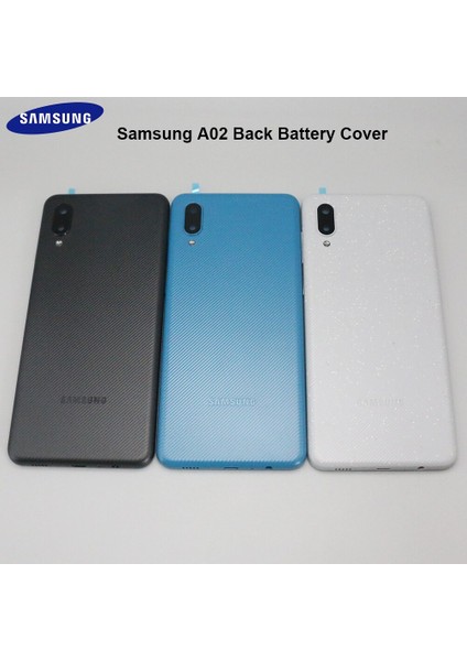 Samsung Galaxy A02 Arka Pil Kapağı Kapı Arka Konut Değiştirme Yan Düğme Kamera Lensi A02 Logolu Telefon Kabuğu (Yurt Dışından) fiyatları