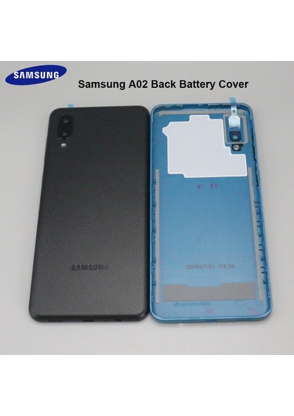 Samsung Galaxy A02 Arka Pil Kapağı Kapı Arka Konut Değiştirme Yan Düğme Kamera Lensi A02 Logolu Telefon Kabuğu (Yurt Dışından) fırsatları