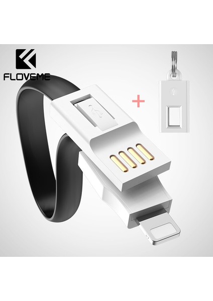 Floveme Mini Anahtarlık Mikro USB Tip C Kablo Aydınlatma Şarj Aleti Kablosu iPhone Samsung Için Taşınabilir USB Tip-C Usb-C Kablo Aksesuarı (Yurt Dışından)