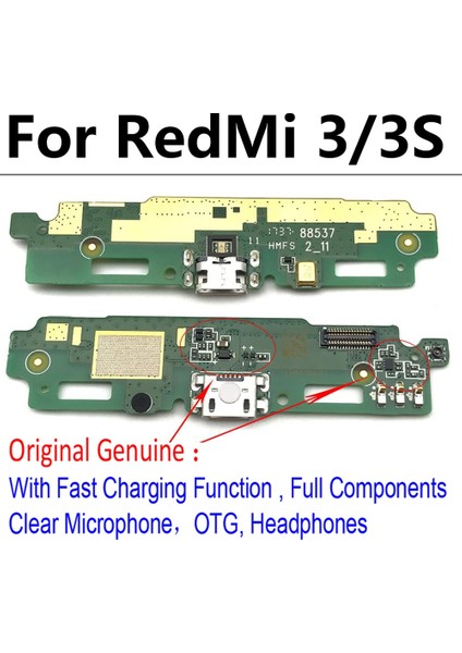 Orijinal Xiaomi Redmi Için 3 3 S 4x 4 Pro 5 5A 6 6A Şarj Standı Bağlantı Noktası USB Şarj Aleti Konektörü Fişi Mikrofon Kurulu Şerit Kablo Kablosu (Yurt Dışından)