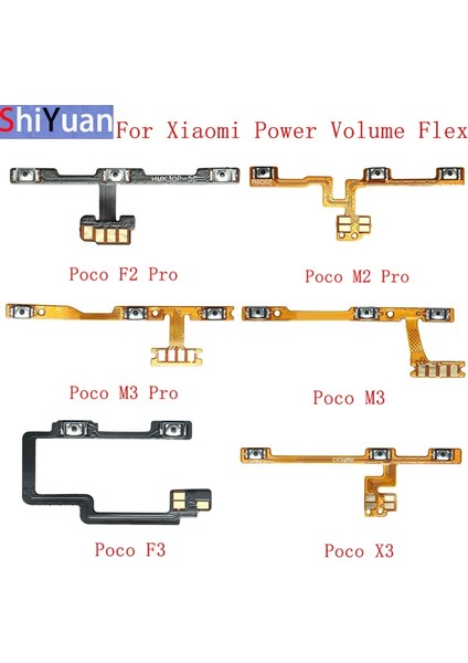 San Gold Güç Ses Düğmesi Flex Xiaomi Mi Poco M3 F2 Pro F3 X3 C3 F1 M2 Pro Güç Flex Kablo Yedek Parçaları (Yurt Dışından)