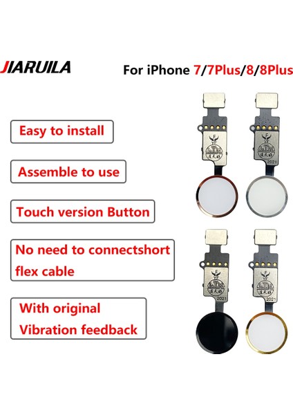 San Gold Orijinal Ana Düğme Flex Kablo iPhone 7 8 Artı Geri Dönüş Düğmesi Anahtarı Geri Dokunmatik Kimlik Yok Parmak Izi Fonksiyonu Değiştirme (Yurt Dışından)
