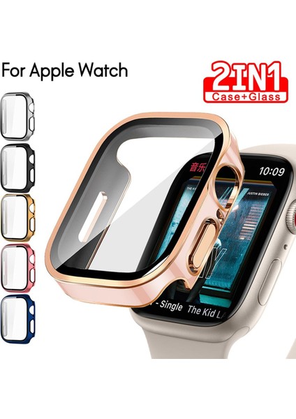 Yeni 2ın1 Serin Kılıf Temperli Cam Su Geçirmez Apple Watch 8 7 Için Kapak 41MM 45MM 49 Koruyucu Iwatch 6 Se 5 4 40MM 44MM (Yurt Dışından)