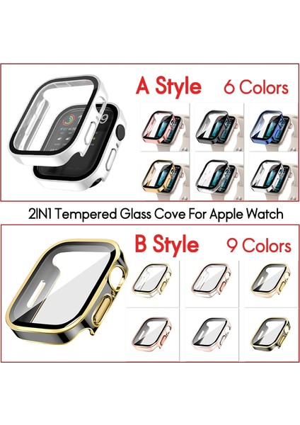 Yeni 2ın1 Serin Kılıf Temperli Cam Su Geçirmez Apple Watch 8 7 Için Kapak 41MM 45MM 49 Koruyucu Iwatch 6 Se 5 4 40MM 44MM (Yurt Dışından)