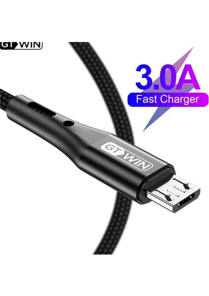 Gtwın Mikro USB Kablosu Huawei Mikro USB Kablosu 3A Hızlı Şarj Xiaomi Samsung Android Cep Telefonu Şarj Veri Kablosu (Yurt Dışından)