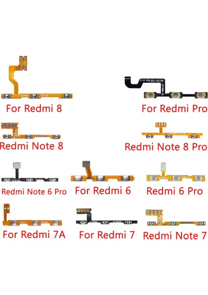 Xiaomi Redmi Için 8 7 6 Pro 7A Not 6 7 8 Pro Güç Ses Düğmesi Açma Kapama Düğmesi Flex Kablo (Yurt Dışından)