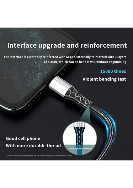 3A Hızlı Şarj USB Veri Kablosu 0.3/1/1.5 M USB A'dan 8 Pin'e Kablo iPhone Şarj Cihazı Naylon Örgü Kablosu iPhone 14 13 12 Pro Max (Yurt Dışından)