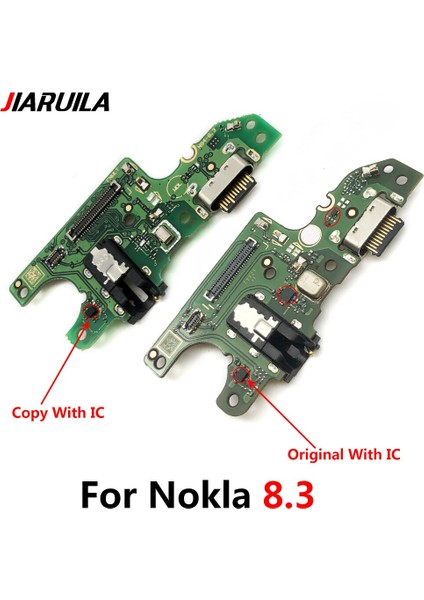 USB Şarj Portu Jakı Yuva Konnektörü Flex Kablo Nokia 8.3 Için Mikrofon Kurulu ile USB Şarj Aleti Bağlantı Noktası Konnektörü Flex (Yurt Dışından)