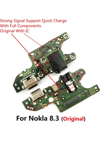 USB Şarj Portu Jakı Yuva Konnektörü Flex Kablo Nokia 8.3 Için Mikrofon Kurulu ile USB Şarj Aleti Bağlantı Noktası Konnektörü Flex (Yurt Dışından)
