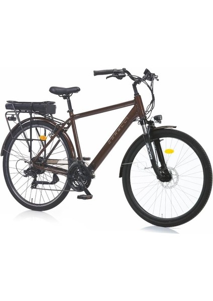 Acero Elektrikli Erkek Şehir Bisiklet 51CM Md 28 Jant 21 Vites Brown