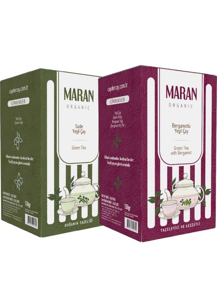 Yeşil Çay Tanışma Seti (Limon,portakal ve Zencefil,yasemin ve Vanilya,nane,bergamot,sade) 6'lı 150GR
