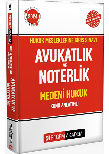 2024 Hukuk Mesleklerine Giriş Sınavı Avukatlık ve Noterlik Medeni Hukuk Konu Anlatımlı