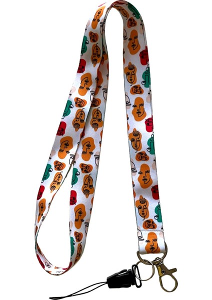 Soyut Siluetler Boyun Ipi Telefon Askısı