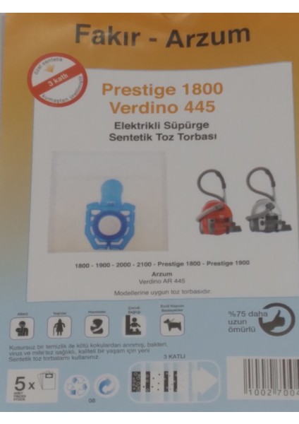 Fakir Prestij 1800 Sentetik ( 3 Paket 15 Adet )