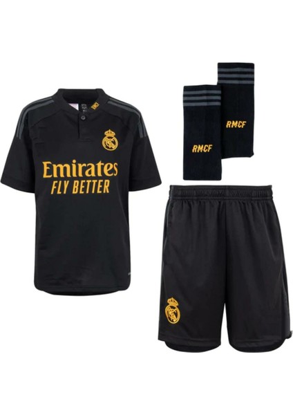 Real Madrid 2023/24 Yeni Sezon Jude Bellingham Çocuk Forması + Şort + Çorap + Bileklik 4'lü Set