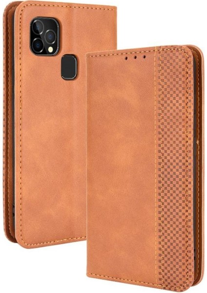 Oukitel C22 Pu Deri Cüzdan Manyetik Kapatma Için Kılıf (Yurt Dışından)