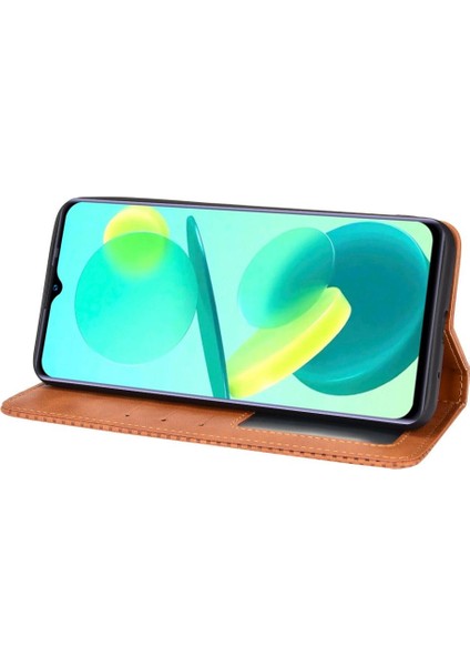 Oukitel C25 Manyetik Kapatma Pu Deri Cüzdan Için Kılıf (Yurt Dışından)