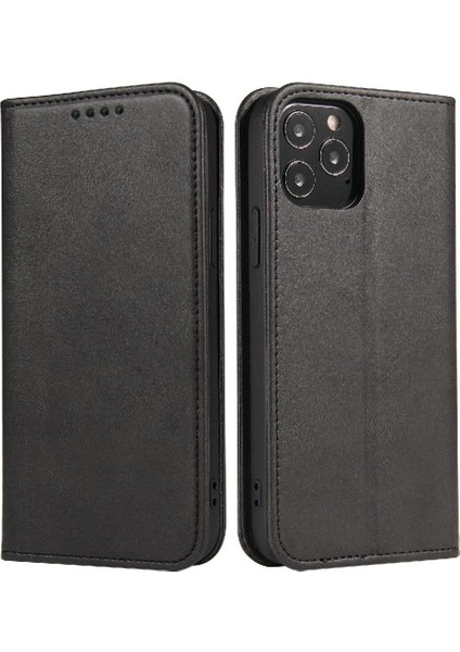 Iphone 14 Için Kılıf Artı Manyetik Karbon Fiber Deri Folio Flip Case Tam (Yurt Dışından)