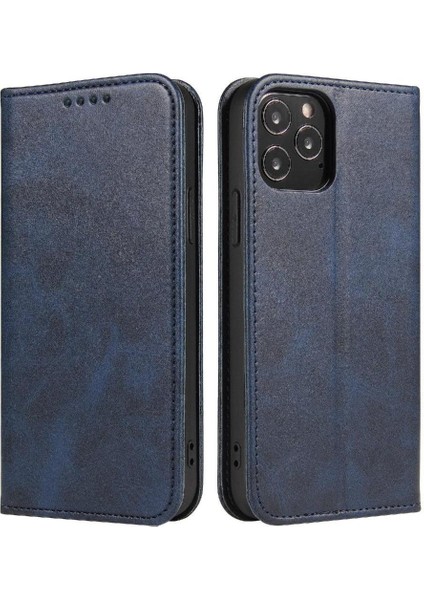 Iphone 14 Için Kılıf Artı Manyetik Karbon Fiber Deri Folio Flip Case Tam (Yurt Dışından)