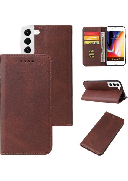 Samsung Galaxy S23 Deri Folio Flip Case Tam Koruma Kartı (Yurt Dışından)