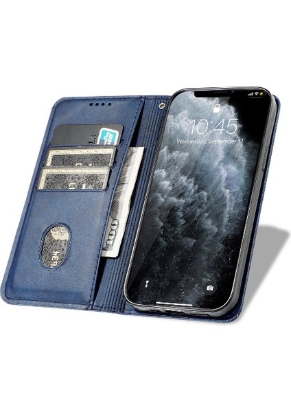 Kart Tutucu Kickstand Deri Folio ile Samsung Galaxy Not 10 Için Kılıf (Yurt Dışından)