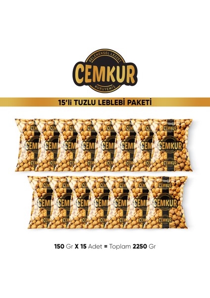 Cemkur Kuruyemiş Kavrulmuş Leblebi Tuzlu 150 gr  x 15