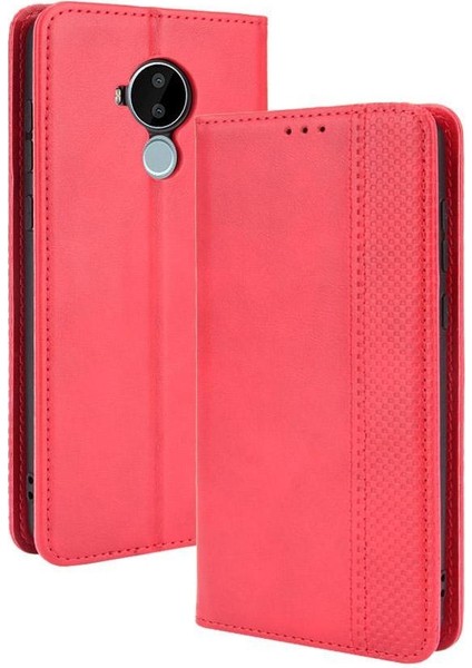 Nokia C30 Cüzdan Manyetik Kapatma Pu Deri Kılıf (Yurt Dışından)
