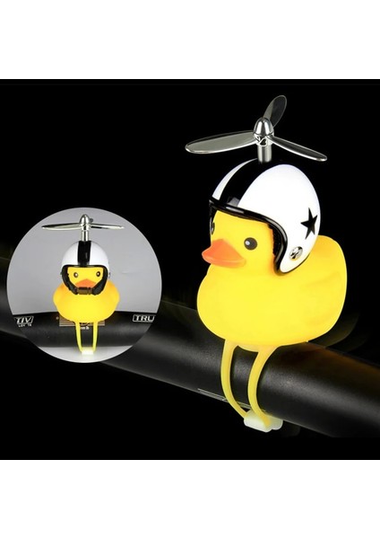 A4 Stili Bisiklet Kornası Sevimli Ördek Kask Kayışlı Flaş Işığı Gece Uyarı Işığı Çocuk Lastik Ördek Oyuncak Dağ Bisikleti Scooter Işık Decora (Yurt Dışından) modelleri