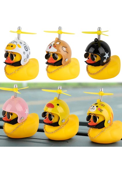 No.6 Tarzı Küçük Sarı Bisiklet Ördeği Bisiklet Zili Aydınlık Pistole Kask Ördek Ördek Bisiklet Rüzgar Motor Sürme Bisiklet Işıkları Korna (Yurt Dışından)