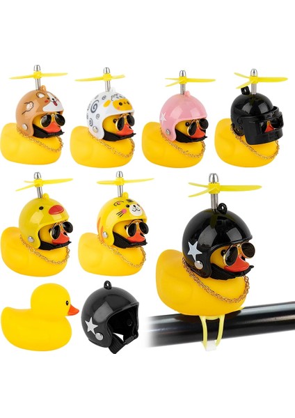 No.6 Tarzı Küçük Sarı Bisiklet Ördeği Bisiklet Zili Aydınlık Pistole Kask Ördek Ördek Bisiklet Rüzgar Motor Sürme Bisiklet Işıkları Korna (Yurt Dışından)