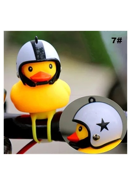 No.7 Tarzı Hafif Bisiklet Gidon Başkanı Işık ile Bisiklet Ördek Çan Küçük Sarı Kırık Rüzgar Ördeği Baret Kask Halka Çan Bisiklet Ekipmanları (Yurt Dışından)