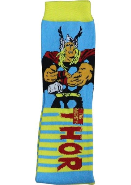 Thor Desenli Çizgili Renkli Çorap