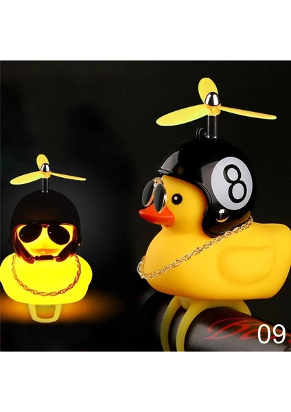 Normal Hava Vidası 09 Stili Luminousnormal Airscrew Kask Ayakta Ördek Kırık Rüzgar Küçük Sarı Ördek Bisiklet Motor Sürme Bisiklet Işıkları Bisiklet Aksesuarları (Yurt Dışından)