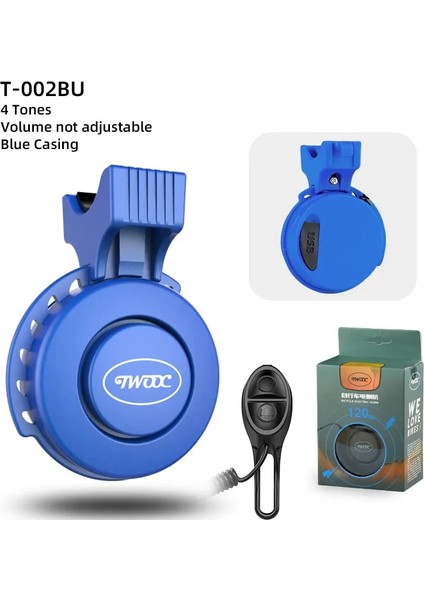 T-002 Bu 4 Ton Stili Twooc Bisiklet Çan Elektronik Korna Scooter Sesli Uyarı Güvenlik Trompet Siren Uyarısı E-Bike Bisiklet Uyarısı USB Şarj Edilebilir T-002 (Yurt Dışından)