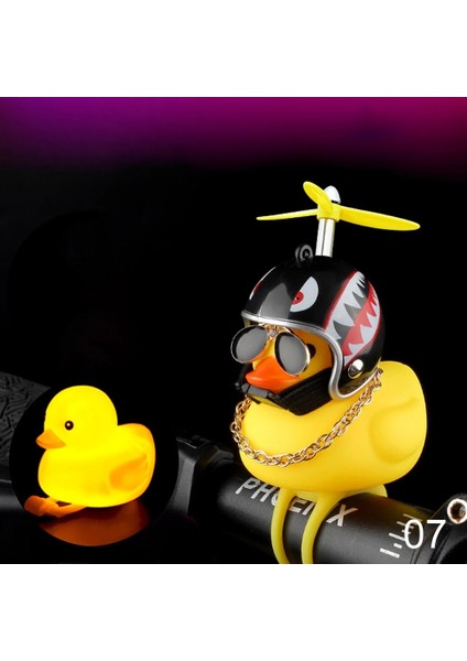No.6 Tarzı Aydınlık Ayakta Ördek Halka Alarm Korna Seviye 3 Kask ile Küçük Sarı Ördek Yol Bisikleti Motor Kask Sürme Bisiklet Aksesuarları (Yurt Dışından)