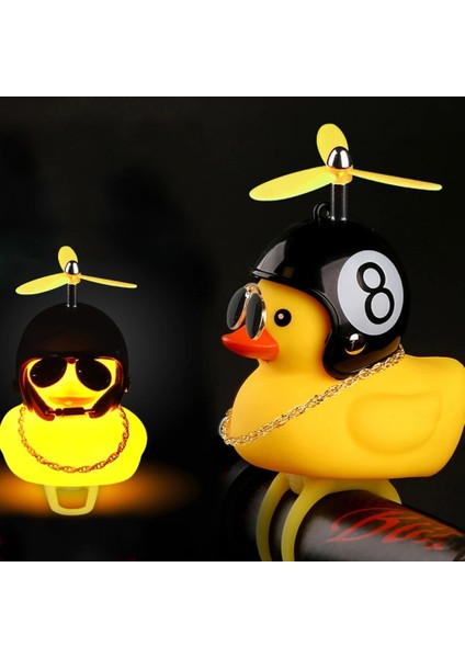 No.9 Tarzı Aydınlık Ayakta Ördek Halka Alarm Korna Seviye 3 Kask ile Küçük Sarı Ördek Yol Bisikleti Motor Kask Sürme Bisiklet Aksesuarları (Yurt Dışından)