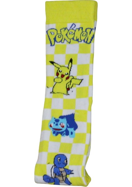 Pokemon Pikachu Balbasaur Squirtle Desenli Renkli Çorap
