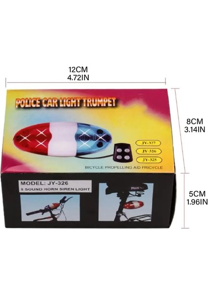 Süper Parlak Bisiklet Kornası Kuyruk Işıkları USB Şarj Edilebilir LED Zil Siren Toz Geçirmez Pxpf (Yurt Dışından)