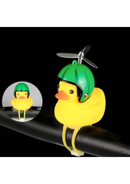 E Stili Sevimli Küçük Sarı Bisiklet Ördeği Bisiklet Çan Aydınlıknormal Airscrew Kask Ördek Ördek Ducky Dicycle Rüzgar Motoru Sürme Bisiklet Işıkları (Yurt Dışından) fiyatları